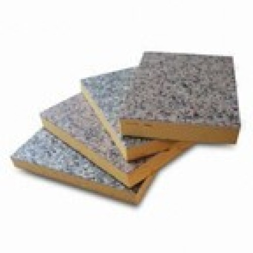 Phenolic foam board with granite rock chip surface